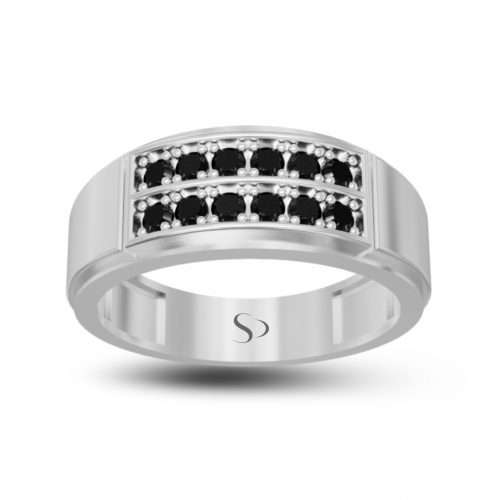0.67 Karat Siyah Pırlanta Erkek Yüzük