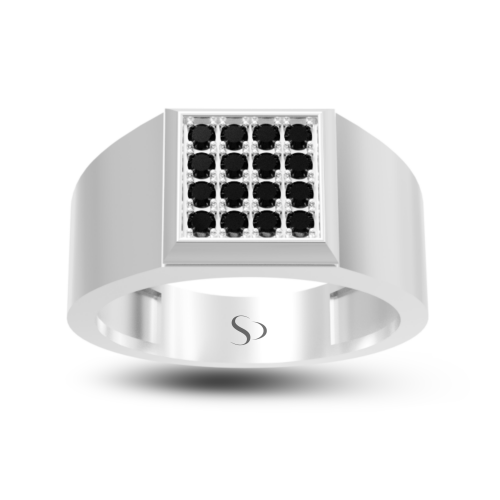 0.26 Karat Siyah Pırlanta Kadın Yüzük