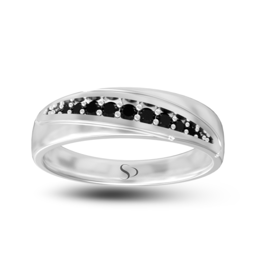 0.18 Karat Siyah Pırlanta Kadın Yüzük
