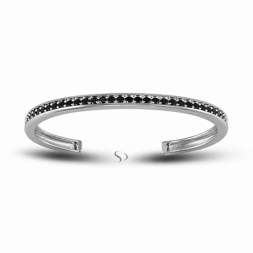 2.72 Karat Siyah Pırlanta Altın Erkek Bileklik