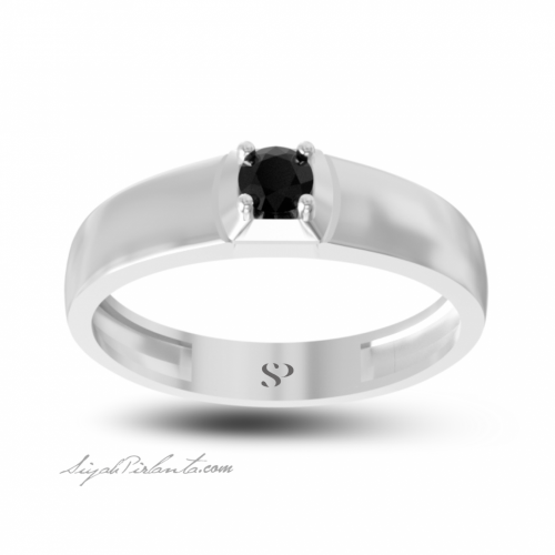 0.30 Karat Siyah Pırlanta Kadın Yüzük