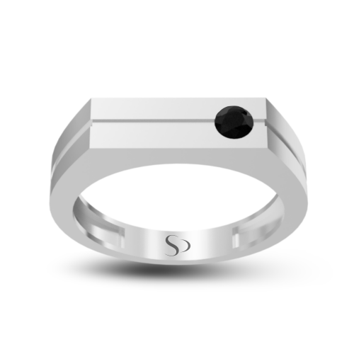 0.30 Karat Siyah Pırlanta ErkekYüzük