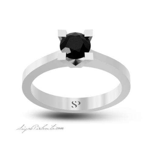 0.61 Karat Siyah Pırlanta Kadın Yüzük