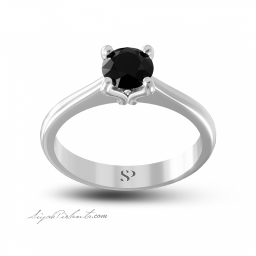 1.01 Karat Siyah Pırlanta Kadın Yüzük