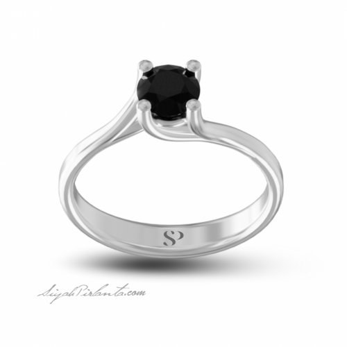 0.61 Karat Siyah Pırlanta Kadın Yüzük