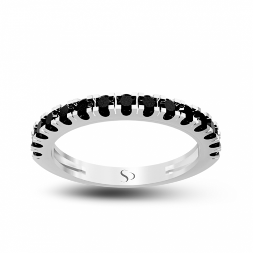 0.64 Karat Siyah Pırlanta Altın Kadın Yüzük