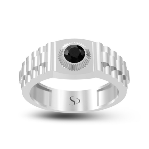 0.61 Karat Siyah Pırlanta Erkek Yüzük