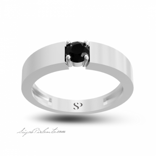 0.30 Karat Siyah Pırlanta Kadın Yüzük