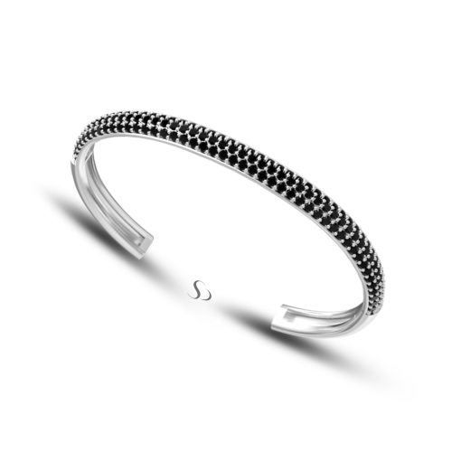 3.65 Karat Siyah Pırlanta Kadın Bileklik