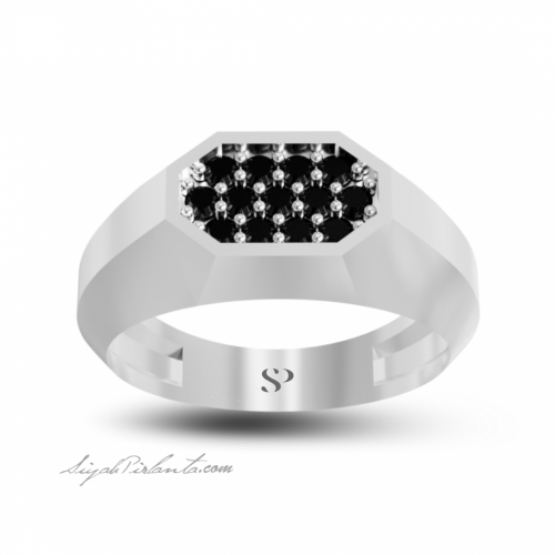 0.30 Karat Siyah Pırlanta Kadın Yüzük