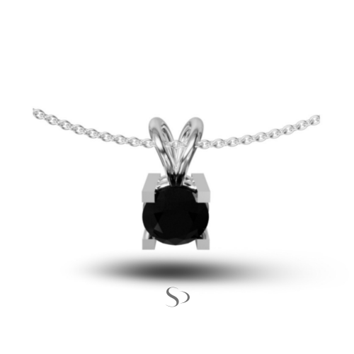 1.52 Karat Siyah Pırlanta Kadın Kolye