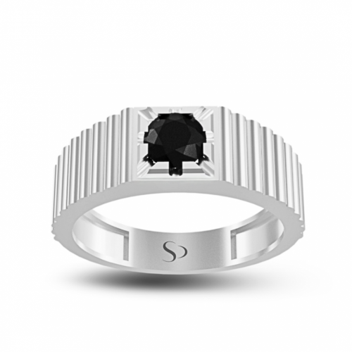 1.01 Karat Siyah Pırlanta Altın Erkek Yüzük