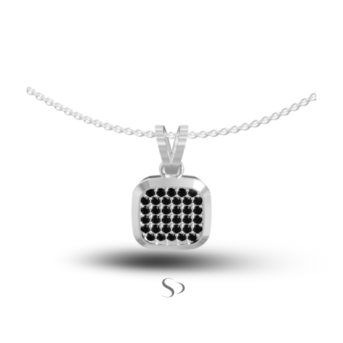 0.39 Karat Siyah Pırlanta Kadın Kolye