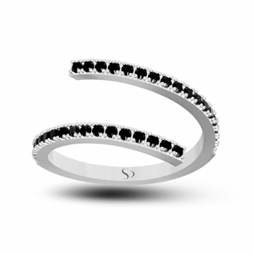 0.39 Karat Siyah Pırlanta Kadın Yüzük