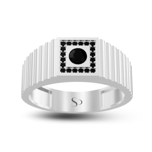 0.44 Karat Siyah Pırlanta Erkek Yüzük