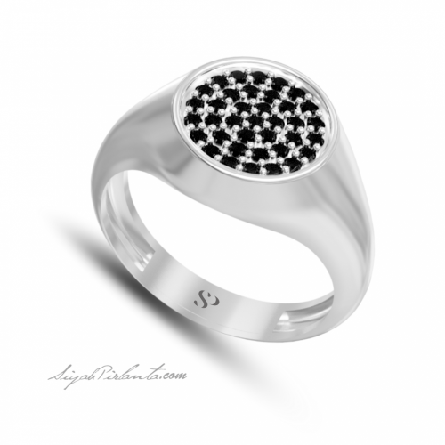 0.34 Karat Siyah Pırlanta Kadın Yüzük