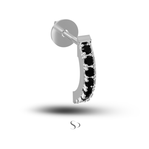 0.11 Karat Siyah Pırlanta Küpe