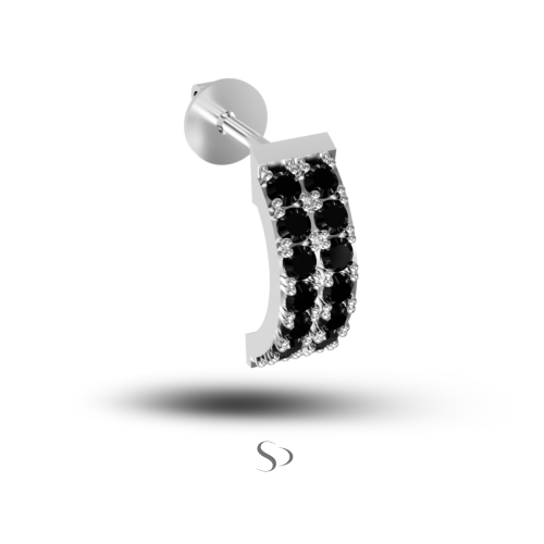 0.32 Karat Siyah Pırlanta Küpe