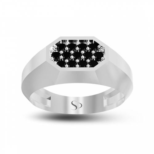 0.30 Karat Siyah Pırlanta Kadın Yüzük