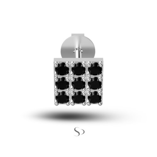 0.24 Karat Siyah Pırlanta Küpe