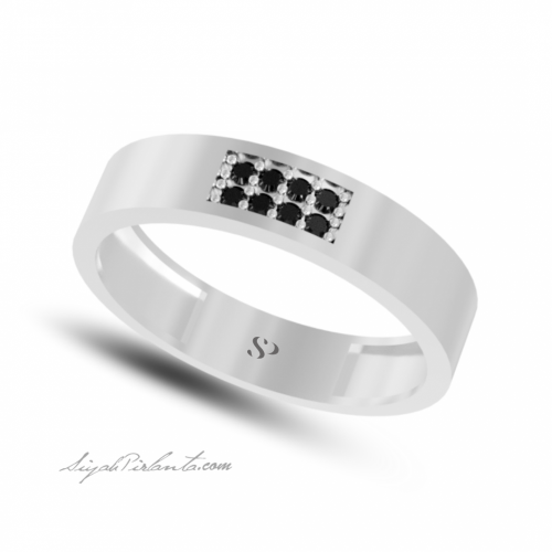 0.13 Karat Siyah Pırlanta Kadın Yüzük