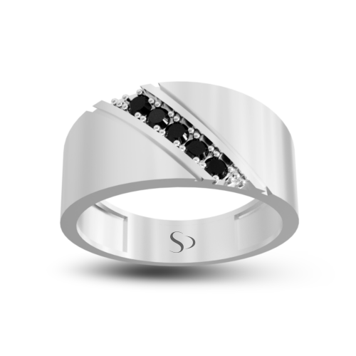 0.36 Karat Siyah Pırlanta Erkek Yüzük