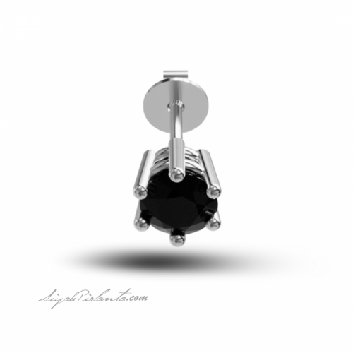 0.61 Karat Siyah Pırlanta Küpe