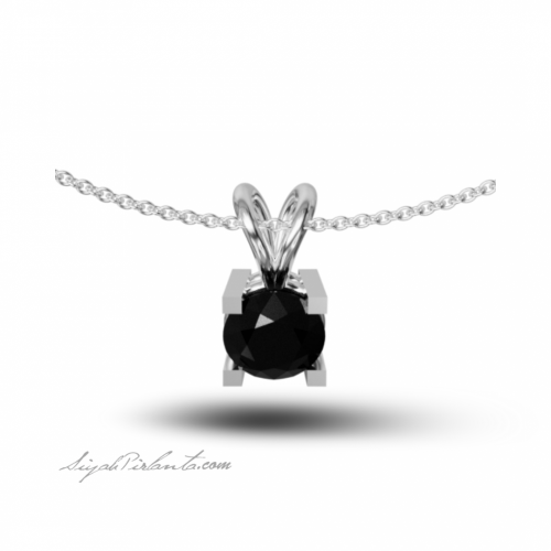 1.52 Karat Siyah Pırlanta Kadın Kolye