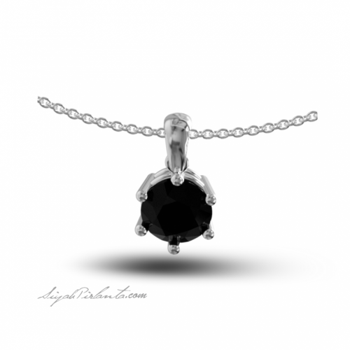 1.52 Karat Siyah Pırlanta Kadın Kolye