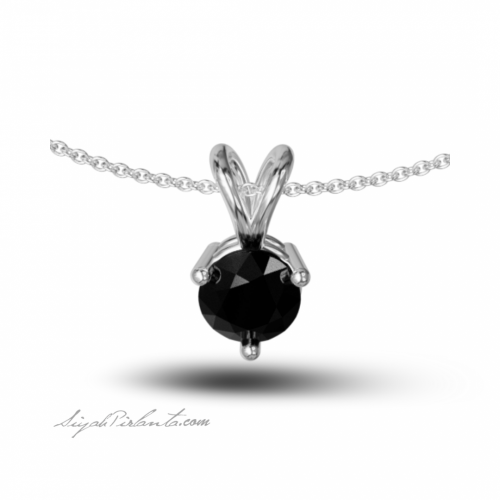 1.52 Karat Siyah Pırlanta Kadın Kolye