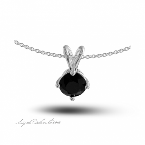 1.52 Karat Siyah Pırlanta Kadın Kolye