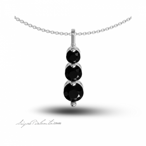 2.23 Karat Siyah Pırlanta Kadın Kolye