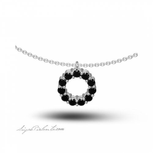0.46 Karat Siyah Pırlanta Kadın Kolye