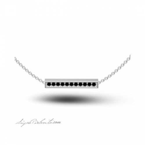 0.14 Karat Siyah Pırlanta Erkek Kolye
