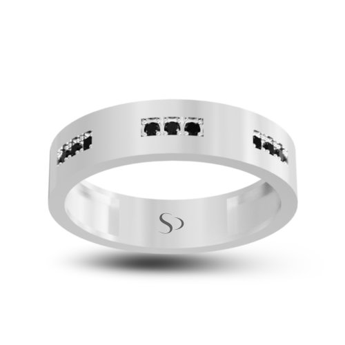 0.14 Karat Siyah Pırlanta Erkek Yüzük
