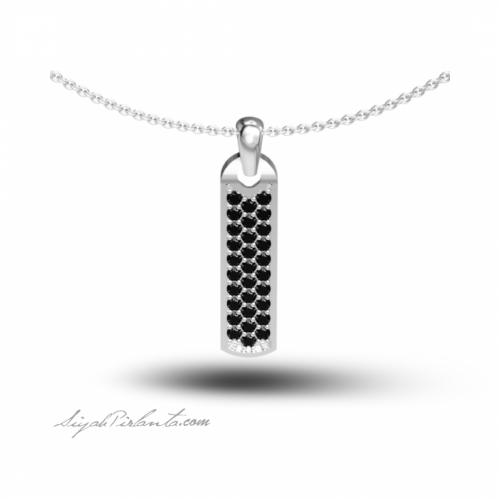 0.49 Karat Siyah Pırlanta Erkek Kolye