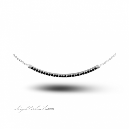 0.23 Karat Siyah Pırlanta Kadın Kolye