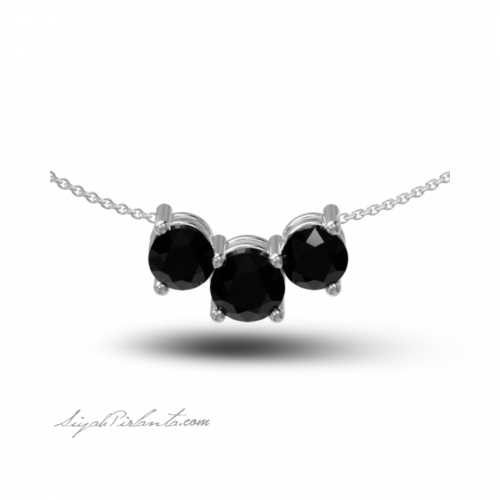 3.55 Karat Siyah Pırlanta Kadın Kolye