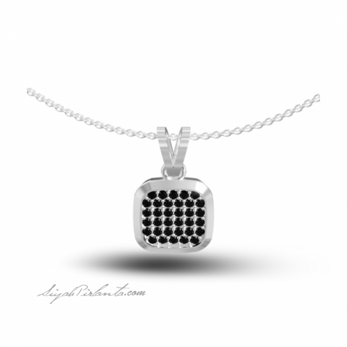 0.39 Karat Siyah Pırlanta Kadın Kolye