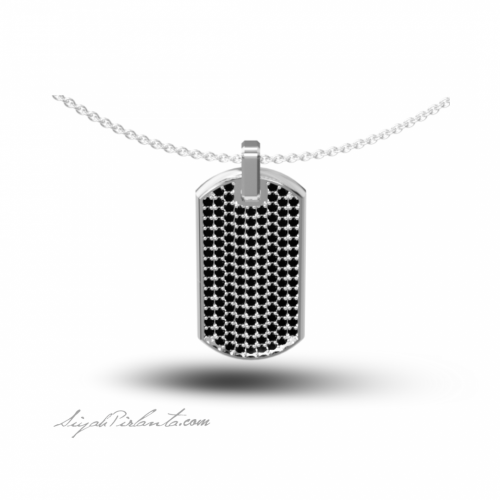 0.95 Karat Siyah Pırlanta Erkek Kolye