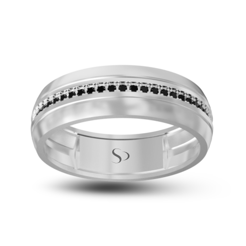 0.18 Karat Siyah Pırlanta Erkek Yüzük