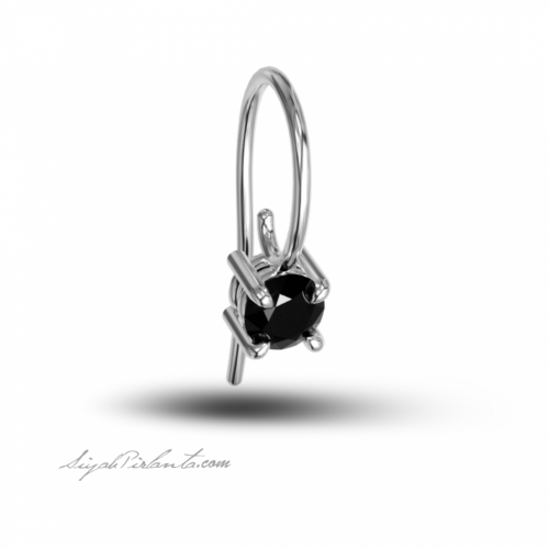 0.61 Karat Siyah Pırlanta Küpe