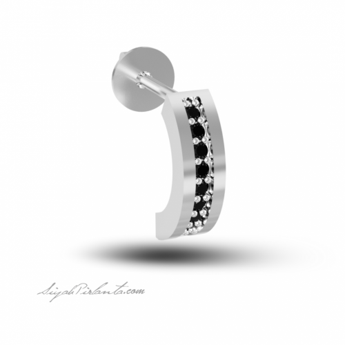 0.06 Karat Siyah Pırlanta Küpe