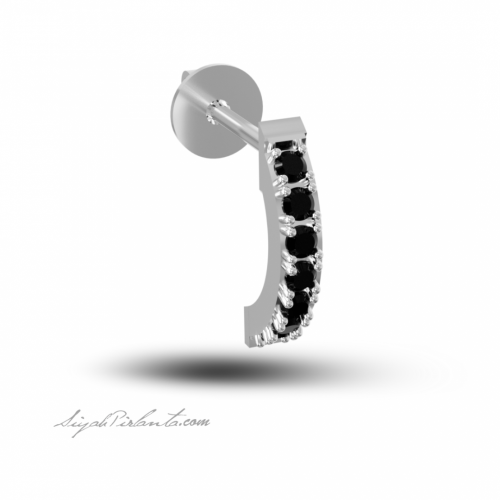 0.11 Karat Siyah Pırlanta Küpe