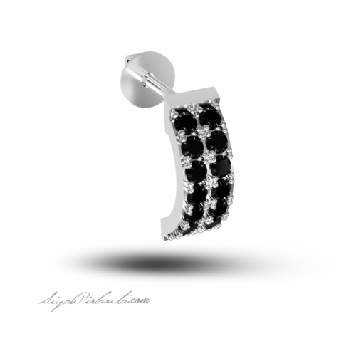 0.32 Karat Siyah Pırlanta Küpe