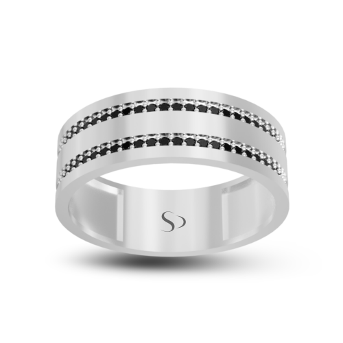 0.38 Karat Siyah Pırlanta Erkek Yüzük