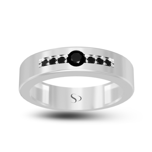0.47 Karat Siyah Pırlanta Erkek Yüzük