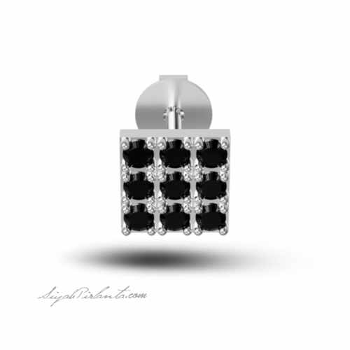 0.24 Karat Siyah Pırlanta Küpe