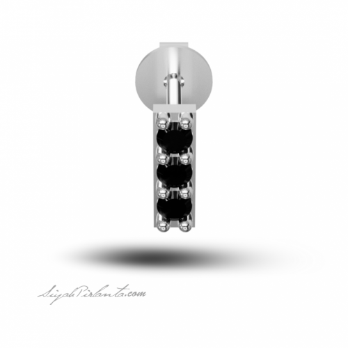 0.12 Karat Siyah Pırlanta Küpe