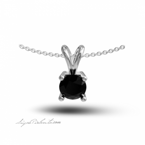 1.52 Karat Siyah Pırlanta Kadın Kolye